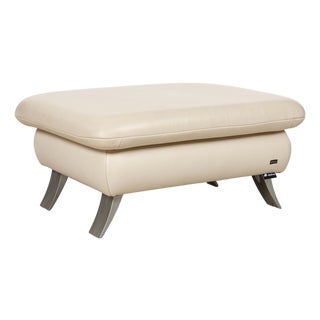Beige Leather Rossini Ottoman from Koinor For Sale