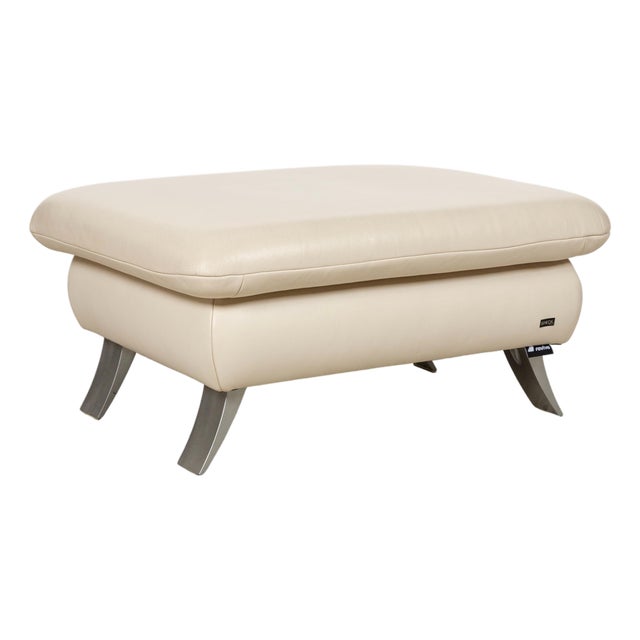 Beige Leather Rossini Ottoman from Koinor For Sale