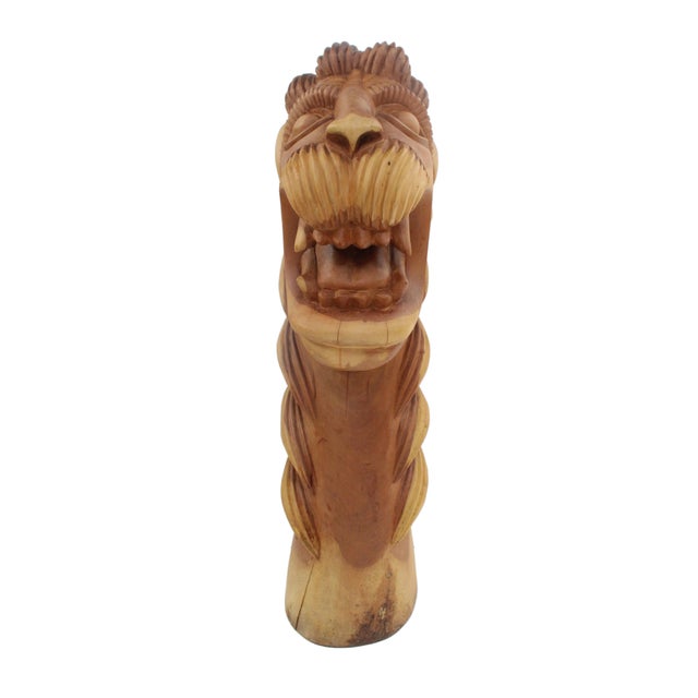 Brazilian Artist, Primitivist Sculpture, 1980, Carranca Wood For Sale - Image 9 of 9