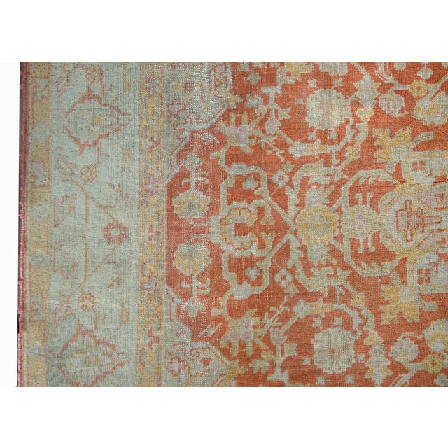 19th Century Turkish Oushak Rug For Sale - Image 10 of 14
