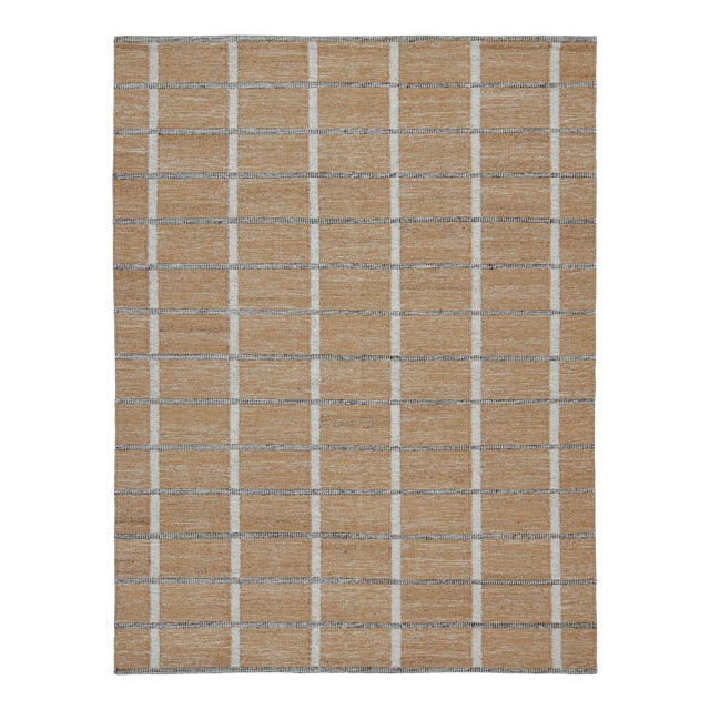 Rug & Kilim’s Scandinavian Outdoor Rug in Brown, White & Black Pattern - 12'x15' For Sale