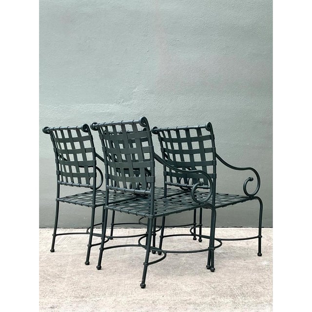 Late 20th Century Brown Jordan “Florentine” Aluminum Outdoor Armchairs - Set of Four For Sale - Image 5 of 6
