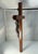 Bronze Large Vintage Crucifix: Bronzed Jesus, Carved Wood Cross For Sale - Image 8 of 10