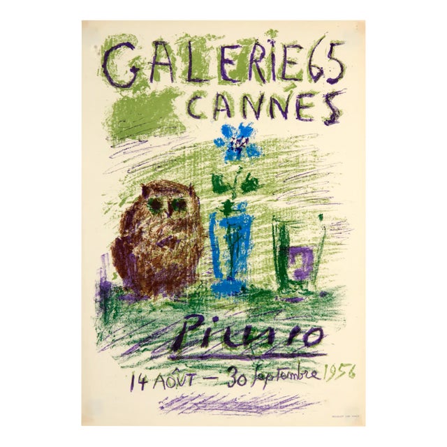 Pablo Picasso, Galerie 65, Cannes, 1956, Lithograph For Sale