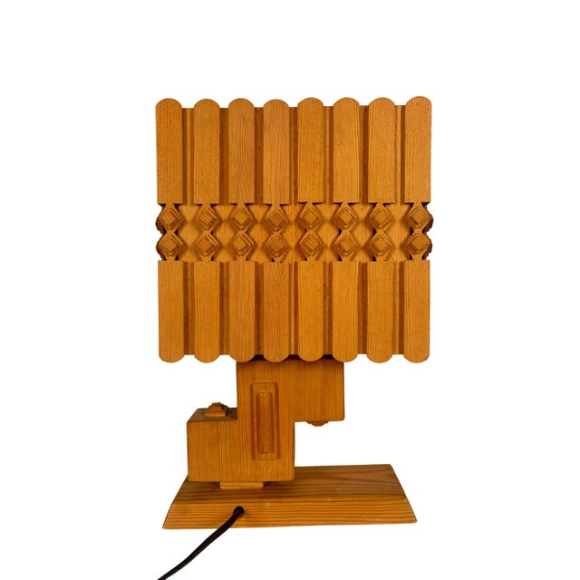 Wood French Folk Art Lamp, 1960s For Sale - Image 7 of 10