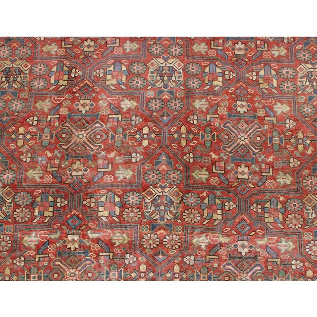 Cream Antique Kurdish Gallery Runner in All-Over Geometric Design 6'0"x12'6" For Sale - Image 8 of 12
