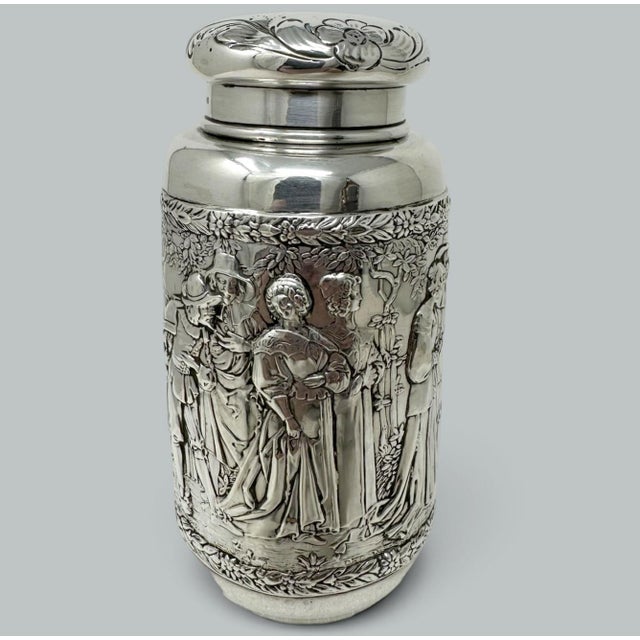 Silver Antique German Sterling Silver Teacaddy Neresheimer Sohnes Berthold Muller 1900 For Sale - Image 8 of 13