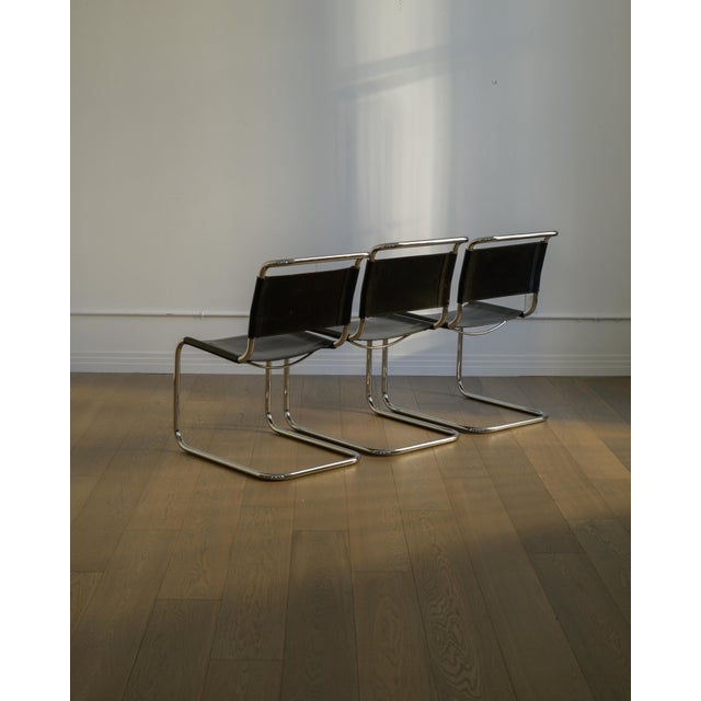 1980s 1980s S33 Dining Chairs by Mart Stam, Leather & Steel, Bauhaus For Sale - Image 5 of 9