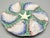 19th-century French majolica oyster plate by Digoin Sarreguemines. Six lovely wells for fresh oysters, hand painted in...
