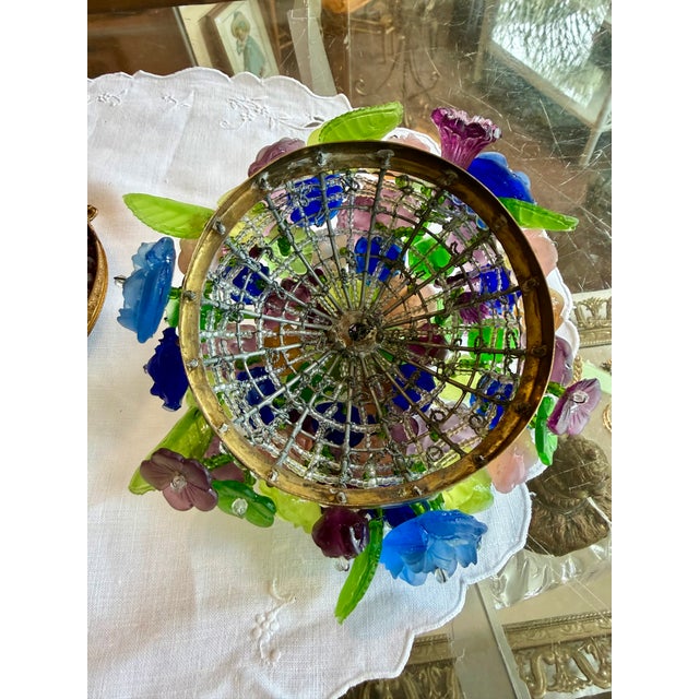 Antique Czech Bride Basket Lamp For Sale - Image 9 of 16