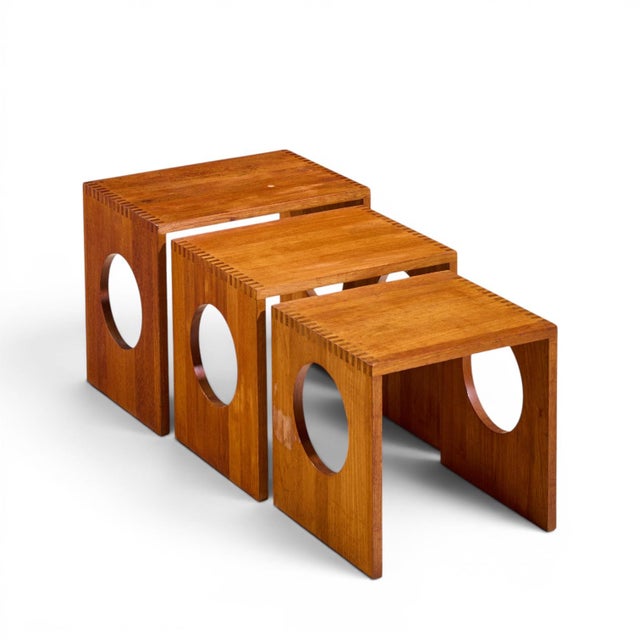 Jens Quistgaard Mid Century Danish Teak Nesting Tables - Set of 3 For Sale In Chicago - Image 6 of 11
