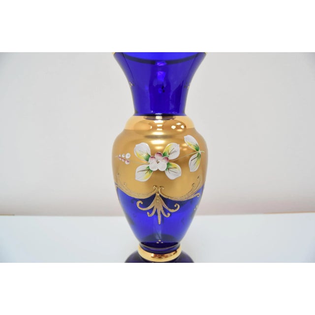 1960s Mid-Century Handmade Gilt Vase by Novo Borske Sklo, 1960s For Sale - Image 5 of 9