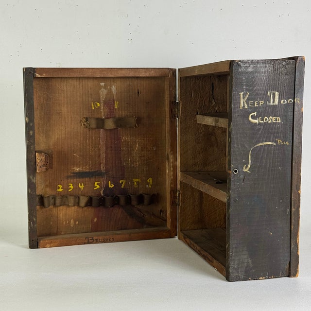 Epic 19th Century Painters Wooden Cupboard Box With Hand Painted Label and Construction For Sale - Image 11 of 17