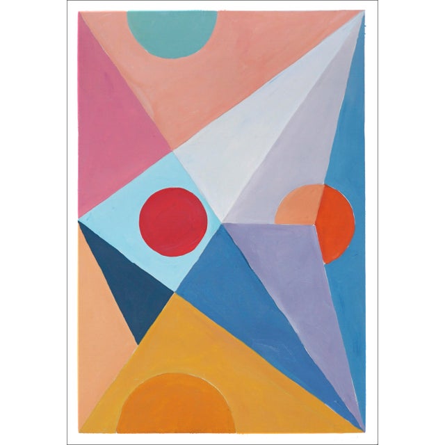 2022, Constructivist Patterns Diptych, "Parted Future Mirage", Acrylic Painting on Watercolor Paper by Natalia Roman For Sale - Image 4 of 11