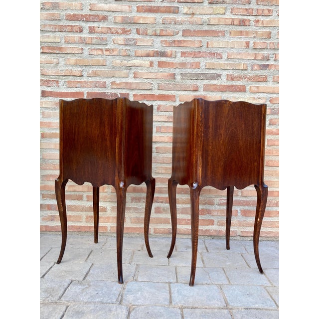 French Oak Nightstands with 2 Drawers, 1890s, Set of 2 For Sale - Image 11 of 18