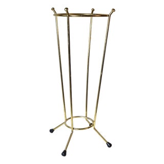 Mid-Century Brass Umbrella Stand, 1950s For Sale