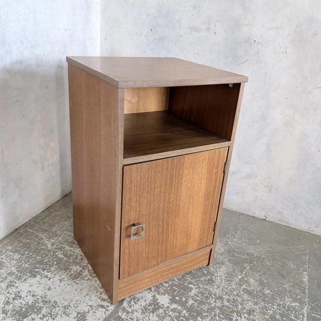 2000 - 2009 Mid-Century American Teak Bedside Cabinet with Open Shelf For Sale - Image 5 of 7
