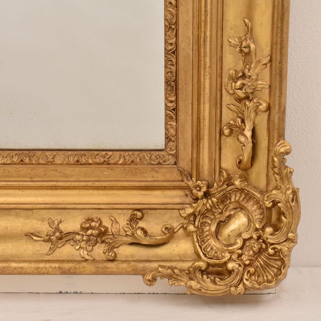 Antique Louis Philippe Gold Leaf Mirror, 1850s For Sale - Image 9 of 11