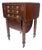 Solid flame Mahogany Turned Legs 3 Drawer Drop Leaf Sewing Stand Cabinet MINT For Sale