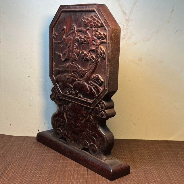 Dimensions: Length 35cm (13.78") x Height 28cm (11.02") x Width 6cm (2.36") Material: Solid Blood Sandalwood (Zitan /...