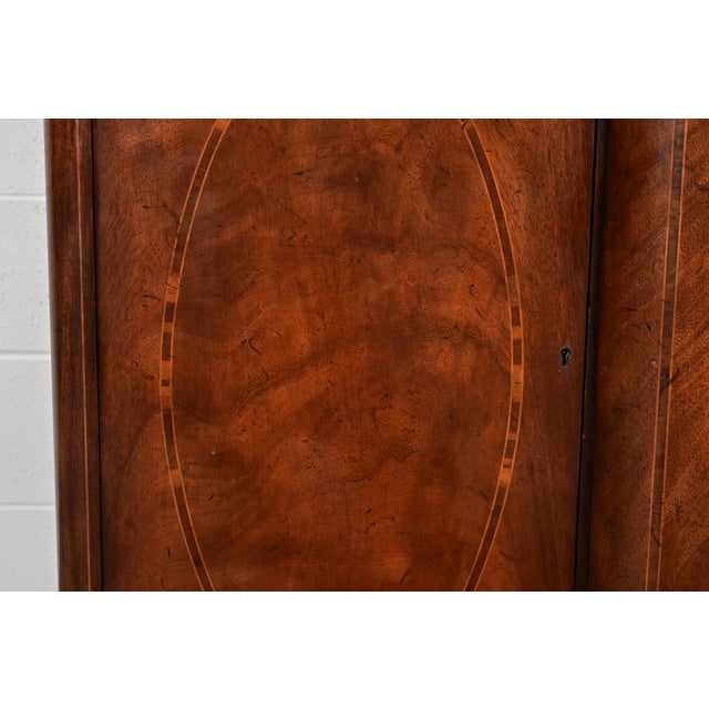Baker Furniture Georgian Inlaid Flame Mahogany Sideboard or Bar Cabinet For Sale - Image 9 of 14