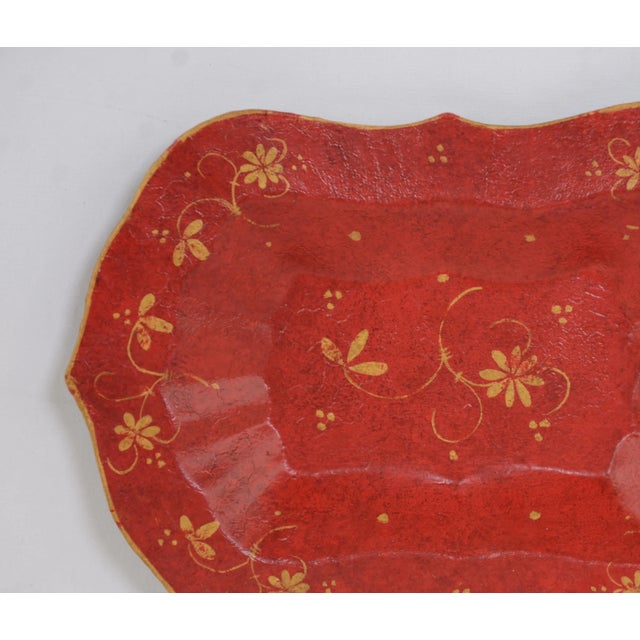 Art Deco Vintage Hand-Painted Desktop Decoration Plate/Tray For Sale - Image 3 of 6