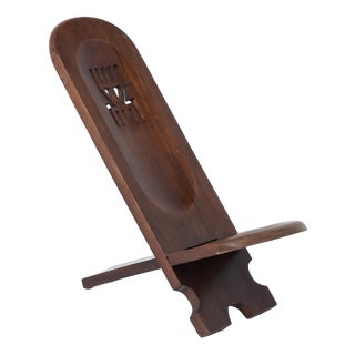 Rustic Wooden African Chair, 1970s For Sale