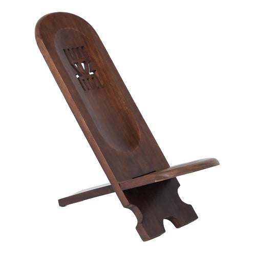 Rustic Wooden African Chair, 1970s For Sale