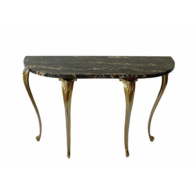 Italian Console Table With Black Marble Top For Sale - Image 3 of 10