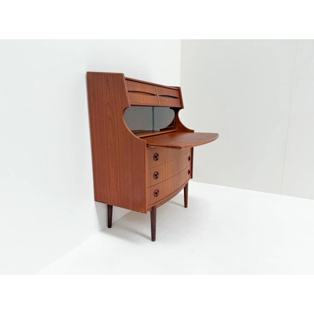 Mid-Century Modern Mid-Century Teak Secretary with Drawers attributed to Gunnar Falsig for Falsig Mobler, 1960s For Sale - Image 3 of 12