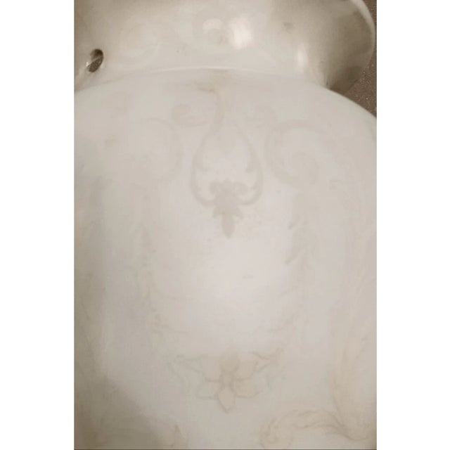 Late 20th Century Vintage Neoclassical Style Acorn Silhouette Frosted Glass Shade Pendant For Sale - Image 5 of 8