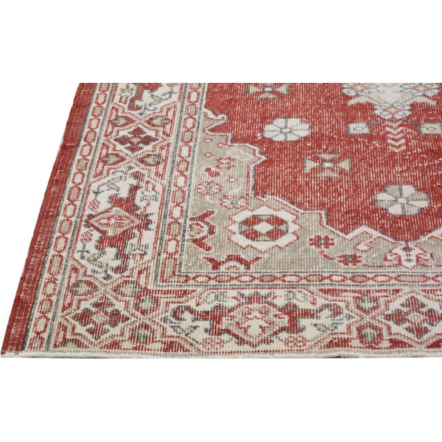 Turkish Vintage Turkish Anatolian Hand Knotted Wool Rug, 4'2''x7'1'' For Sale - Image 3 of 6