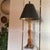 A monumental 37-inch artisanal table lamp base dating to the height of the 1970s American studio craft movement, uniquely...