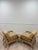 Judith Norman Collection Set of Two Armchairs in Gold finished frame. The seat and back are upholstered in a textured tan...