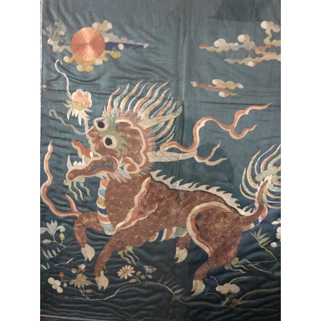 Late 19th Century Framed Qing Dynasty Tapestry With Qilin For Sale In New York - Image 6 of 6