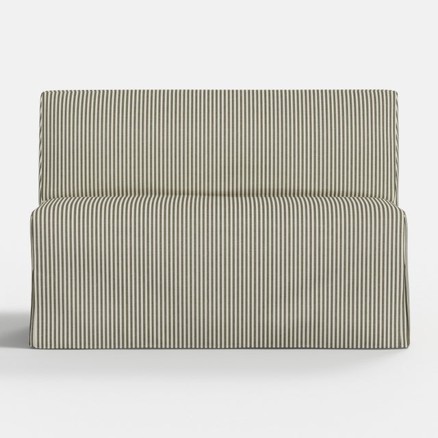 Not Yet Made - Made To Order Slipcover for Stoffer Home x Cloth & Company for Lindy Dining Banquette in Jane Stripe Laurel For Sale - Image 5 of 7