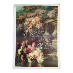 1990s “Peonies” Jean Capeinick Fine Art Print Litho by Rosenstiel’s Great Britain 34” X 48”