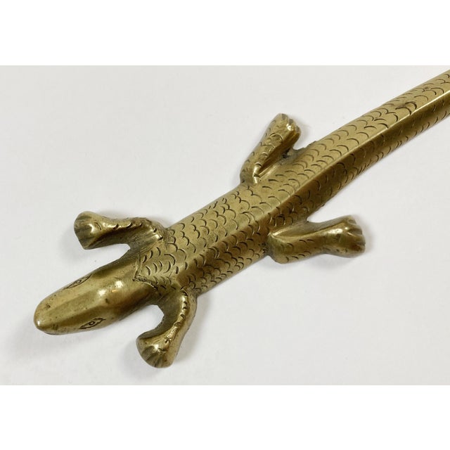 Figurative Vintage Brass Lizard Letter Opener For Sale - Image 3 of 3