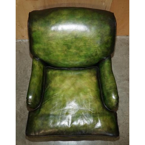 Animal Skin Victorian Green Leather Armchair with Claw and Ball Legs from Howard & Sons For Sale - Image 7 of 18