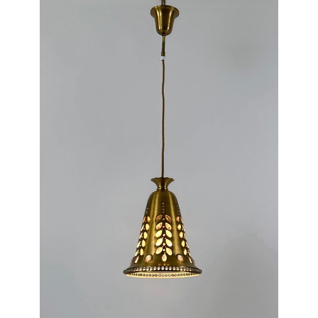 Mid-Century Pendant Lamp in Brass and Crystal by Oswald Haerdtl for Lobmeyr, Austria, 1950s For Sale - Image 6 of 18