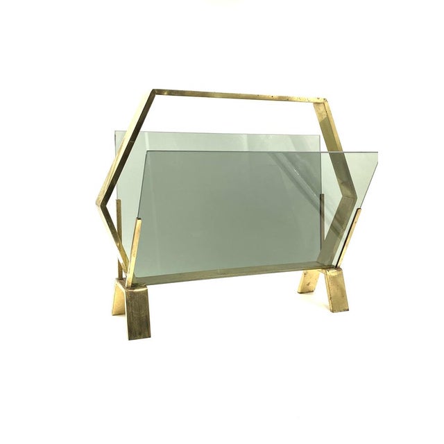 Italian Modern Magazine Rack in Brass, 1970 For Sale - Image 3 of 18
