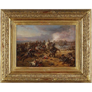 Eugène Charpentier, French Cuirassiers at Waterloo, 1860, Oil Painting, Framed For Sale