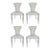 Baker Modern White and Gray Cut Velvet IIa Dining Chairs Set of 4 For Sale