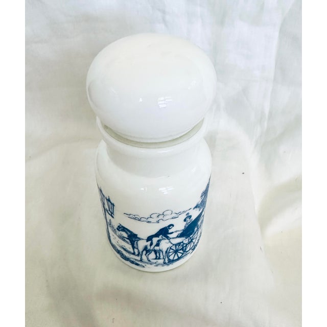 Victorian Vintage Belgian Blue Victorian Apothecary Bottle/Jar For Sale - Image 3 of 6