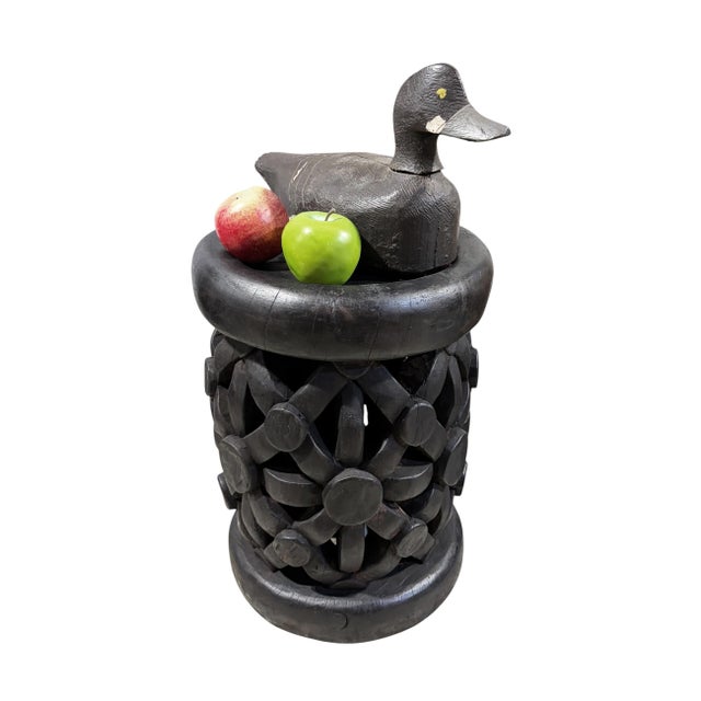 Wood Vintage Lg Tribal Nobility Bamileke Spider Stool/Table Cameroon 18" H For Sale - Image 7 of 9