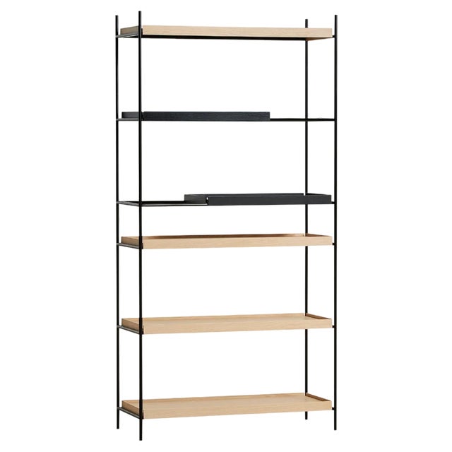 High Oak and Black Tray Shelf VII by Hanne Willmann For Sale