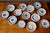 20th Century Porcelain Earthenware Dessert Plates with Various Decorations, 1950s, Set of 62 For Sale - Image 6 of 9