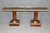 Wood Pair of French Directiore Style Marble Top Pedestal & Brass Mounts End Tables For Sale - Image 7 of 11