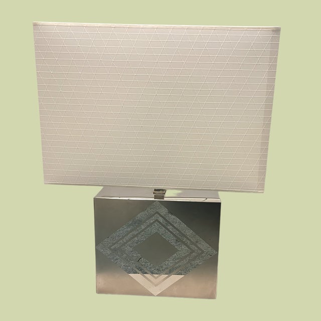 Mid-Century Modern Large Architectural Chrome Table Lamp, 1970s For Sale - Image 3 of 15