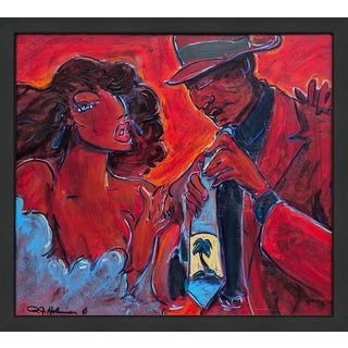 1990s R.J. Hohimer, Crimson Lovers (Original Framed Painting on Canvas) For Sale